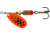 Mepps Comet TRU-V In-Line Spinner, 1/6 oz, Plain Treble Hook Orange &amp; Black Dots, CTV2 TOBK