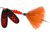 Mepps Double Blade Black Fury In-Line Spinner, 1/2 oz Dressed Treble, Fluorescent Dot &amp; Orange Tail, BFD5T FL2-O