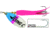 Mepps Flying C In-Line Spinner, 3 1/4in, 5/8 oz Treble/Single Hook, Rainbow Trout Blade &amp; Hot Pink Sleeve, FC58TP HP-RBT