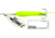Mepps Flying C In-Line Spinner, 3 1/4in, 5/8 oz Treble/Single Hook, Silver Blade &amp; Hot Chartreuse Sleeve, FC58TP HC-S