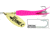 Mepps Flying C In-Line Spinner, 4 3/4in, 7/8 oz Treble/Single Hook, Gold Blade &amp; Hot Pink Sleeve, FC78TP HP-G