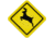 Merica Life Deer Crossing Sign Patch, Yellow, 2.5 x 2.5, DCS