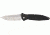Microtech SOCOM Elite T/E Folding Knife, 4.05in, M390 Steel, Stonewashed, Tanto Blade, Partially Serrated, Aluminum, Black Handle, 161-11