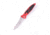 Microtech Stitch S/E Stonewash Part Serrate 3.75in Automatic Folding Knife, Red, 169-11RD