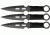 Miscellaneous 3pc Fixed Blade Throwing Knife Set, 3.125in Double Edge,Black Cord Wrapped Handle MI185