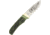 Miscellaneous Drop Point Hunter Fixed Blade Knife, 3.5in, Green, Jigged Ram Horn Handle H1610
