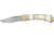 Miscellaneous Hand Made Lockback Folding Knife,3.625in,Clip Point Blade,White Smooth Bone And Pearl Onlays HM3