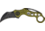 Miscellaneous Speed Assisted Karambit Folding Knife,2.375in,Assisted Opening Curved Blade,Olive Green Anodized Alum Handle M3837