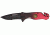 Miscellaneous Speed Assisted Two Tone Folding Knife,3.25in,Drop Point Blade,Black And Red Anodized Alum Handle M3894