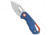 Mkm MKM Voxnaes Isonzo Clip Point Liner Lock Knife Blue FRN 2.25" Stonewash, Blue, Bohler N690, adult, BHQ-100468