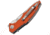 MKM Raut Framelock Viper Folding Knife, 3.5in Stonewash Bohler M390 SS Blade, Gray Titanium Handle With Orange G10 Onlay, By Viper, Black Nylon Zippered Storage Case, Designed By Lucas Burnley, MKVP01-GBOR