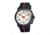 Morphic M21 Series Watch,Black Silicone Band,Red Hand,Black Bezel,White Analog Dial,Strap Buckle MPH2104