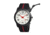 Morphic M21 Series Watch,Black Silicone Band,Red Hand,Black Bezel,White Analog Dial,Strap Buckle MPH2104