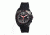 Morphic M25 Series Watch,Black Silicone Band,Red Hand,Black Bezel,Black Analog Dial,Fold Over Push Button Deployment MPH2504