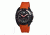 Morphic M25 Series Watch,Orange Silicone Band,Red Hand,Black Bezel,Black Analog Dial,Fold Over Push Button Deployment MPH2506