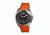 Morphic M25 Series Watch,Orange Silicone Band,Red Hand,Silver Bezel,Black Analog Dial,Fold Over Push Button Deployment MPH2505