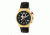 Mens M39 Series Watch,43mm,Black Analog Dial,Gold Bezel,Black Leather Band