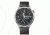 Mens M44 Series Watch,44mm,Black Dial,Silver Bezel,Black Leather Strap