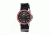 EB102 Edinburgh Mens Watch, black Band, Red Bezel, Red Markers, Black Face