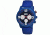 Mos Paris Mens Watch, Blue Silicone Band, Blue Bezel, Black Analog Dial, Red Hand MOSPR103