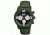 Mos Paris Mens Watch, Olive Silicone Band, Olive Bezel, Black Analog Dial, Red Hand MOSPR105
