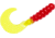 Mr. Crappie Grub, Red-Chartreuse Sparkle, 2in, MRCG2-187