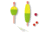 Mr. Crappie Twist On Twist Off Unweighted Pear 1 1/4in, 2 Piece, Yellow/Green, M125P-110YG