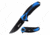 Mtech MT-A1010BL Spring Assisted Knife, 3.5in, 3CR13 Stainless Steel, Straight Back, Black Blade, Aluminum Handle, Black/Blue, MT-A1010BL