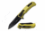 Mtech MT-A1039YL Spring Assisted Knife, 3.5in, 3CR13 Stainless Steel, Sheepsfoot Point, Black Blade, Aluminum Handle, Yellow/Black, MT-A1039YL