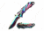 Mtech MT-A1043RB Spring Assisted Knife, 3.75in, 3CR13 Stainless Steel, Harpoon Point, Rainbow Blade, Stainless Steel Handle, Rainbow, MT-A1043RB