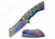 Mtech MT-A1053RB Spring Assisted Knife, 3.25in, 3CR13 Stainless Steel, Sheepsfoot, Rainbow Blade, Stainless Steel Handle, Rainbow, MT-A1053RB