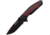 Mtech Stripe Framelock A/O Folding Knife, 3.5 black finish 3Cr13 stainless blade, Black and red anodized aluminum handle, MT-A1137BRD