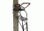 Muddy Skybox Ladderstand, includes 1-1in Ratchet Strap, 2-1in Stabilizer Straps, Adjustable Support Bar, Full Body Arrest Harness, Adjustable Padded Shooting Rail that flips back., Black/Camo MLS1500