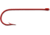 Mustad Aberdeen Hook, Round Bend, Light Wire Ringed Eye, Red, Size 4, 10 per Pack, 3261-RB-4-10