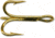 Mustad Classic Treble Hook, Ringed Eye, 24kt Gold, Size 18, 5 per Pack, 3551-GL-18-5