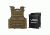 NcSTAR Expert Plate Carrier Vest w/Two 8x10in Rectangle Cut Soft Ballistic Panels, Tan, Extra Small - Small BSCVPCVXC2963T-A