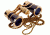 LaScala Optics CARMEN Opera Glasses - Burgundy Body, Golden Rings