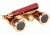 LaScala Optics IOLANTA Lorgnette Opera Glasses - Burgundy body, Golden Ring