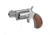 North American Arms Mini Revolver, .22 Winchester Magnum Rimfire, 1.12in Barrel, X-Large, Fixed, Stainless Frame, Wood Grip, 5 Round Cylinder, NAA22MS