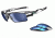 Oakley Fast Jacket XL Sunglasses, Chrome Frame, Blue Irid + Jade Lens OO9156-02