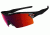 Oakley Radar XL Straight Blades Polished Black Frame w/Light +Red Lenses Sunglasses 09-742