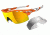 Oakley Radarlock XL Mens Sunglasses White Orange Frame, Fire Iridium Polarized Vented and Black Iridum Vented Lens OO9170-04