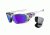 Oakley Style Switch Mens Sunglasses Polished Clear Frame, Violet Iridium and Black Iridium Lens OO9194-03