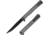 Ocaso Knives Engraved Solstice Folding Knife, 3.5in, CPM S35VN, Fleur-De-Lis/Titanium Pattern Handle, Black, 10EFB