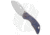 Olamic Cutlery Busker Largo Folding Knife, 2.50in, Bohler M390 Stainless Steel, Sheepsfoot Blade, Titanium Blue Handle, Steel/Blue, 5.875in, BHQ-189592