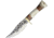 Old Forge Hammered Skinner Fixed Blade Knife, 11.25in Overall, 6in Hammered Finish SS Clip Point Blade, Brass Guard, Bone And Pakkawood Handle, Black Leather Sheath, OF022