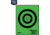 OP Exclusive - EZ2C Targets Self-Adhesive Mini 3.5in Bullseye on 4.25x5.5in Green and Black Ink, Tear-Off Pad of 15, Green, EZ2CM01G