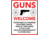 Open Road Brands Die Cut Emb Tin Sign Guns Welcome 10''x13''