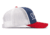 OPMOD Trucker Hat Embroidered Logo, Lt. Navy/White/Red, OPM-Lt. Navy/Wht/Red