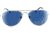 Optic Nerve One Estrada Sunglasses, Shiny Silver Frame, Polarized Smoke with Blue Mirror Lens, 18027